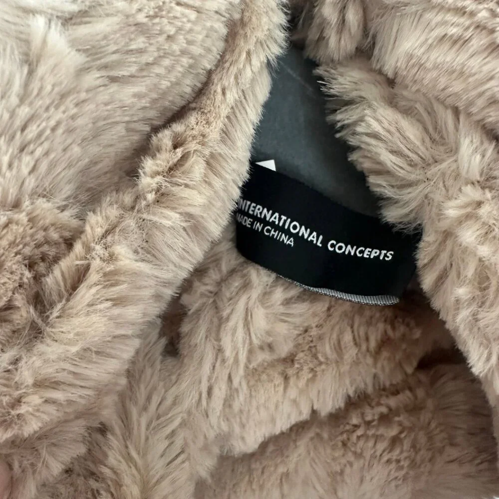 INC International Concepts faux fur beaded cowl Infinity Scarf OS